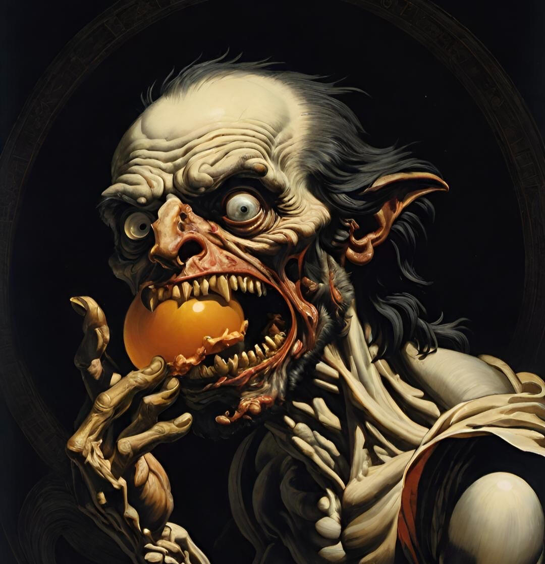 Reinterpretation of Saturn eating his children.